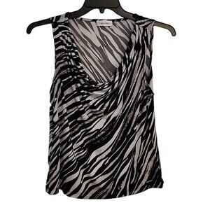 Calvin Klein Cowl Neck Sleeveless Top/Shell, XL